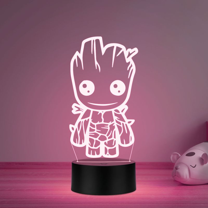3D Cute Groot Led Night Lamp with Multicolored Birthday Gifts Kids and Kid Room Decor